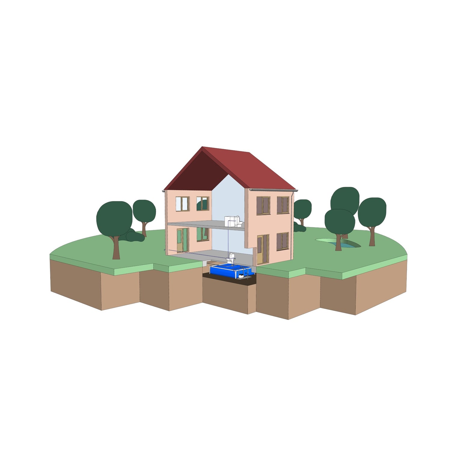 Waterinstallatie in kruipruimte